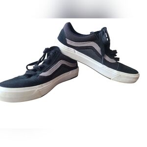 Vans Pop Cush BMX Black + White Suede And Canvas Sneakers Size W6 Or M 5.5 EU 37